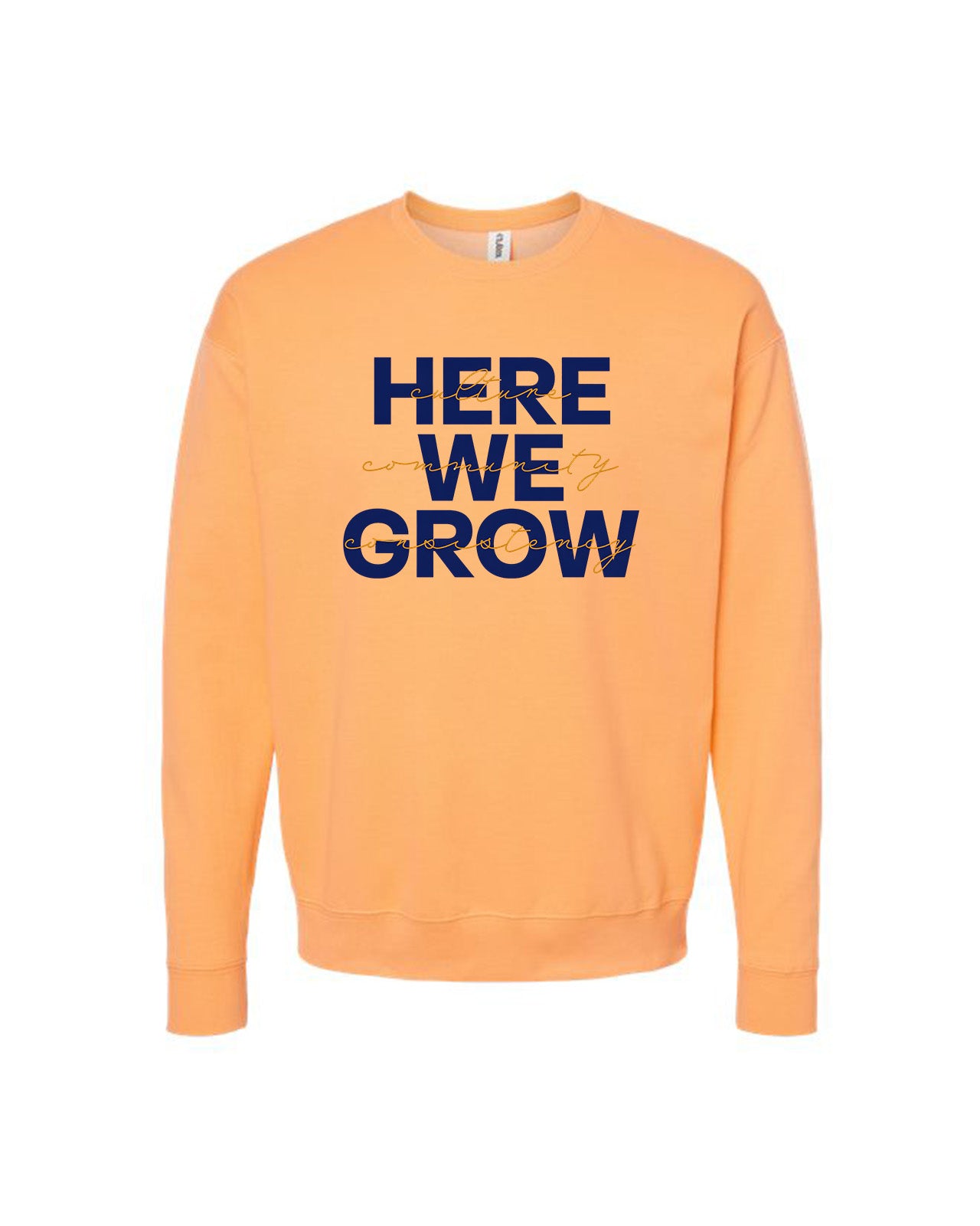 Custom Branded Crewneck Sweatshirt - Cantaloupe