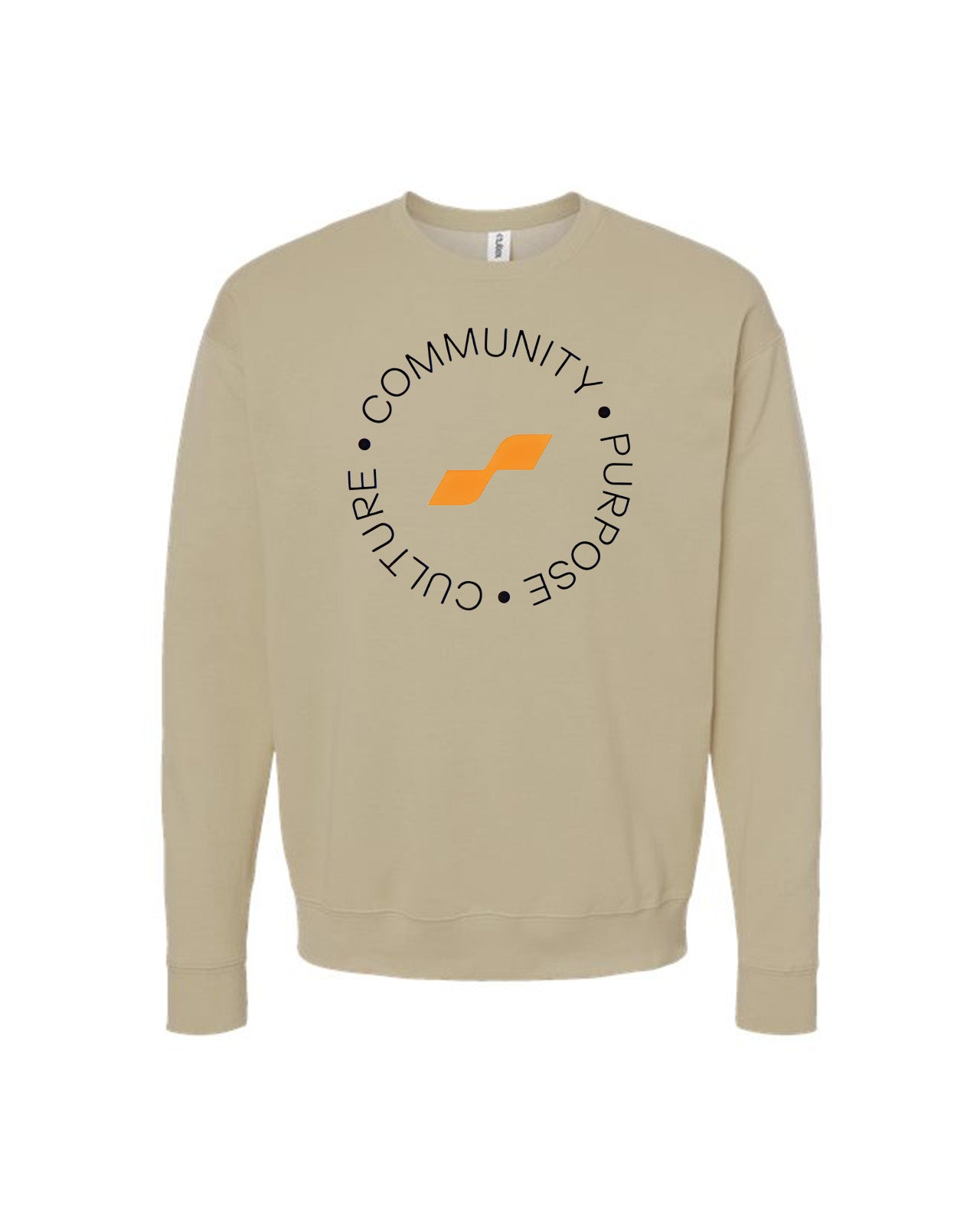 Custom Branded Crewneck Sweatshirt - Sand