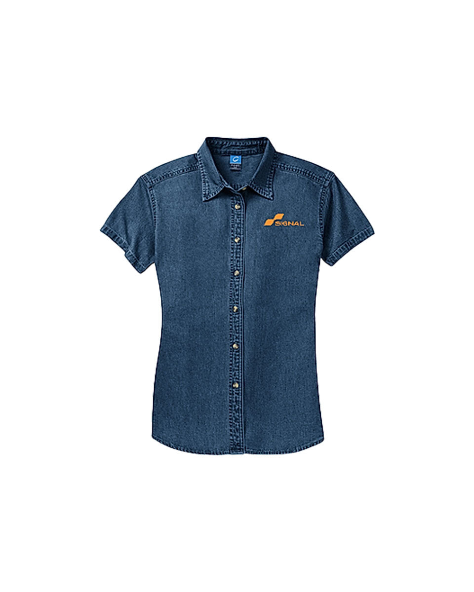 Port & Company Women's Short Sleeve Value Denim Shirt
