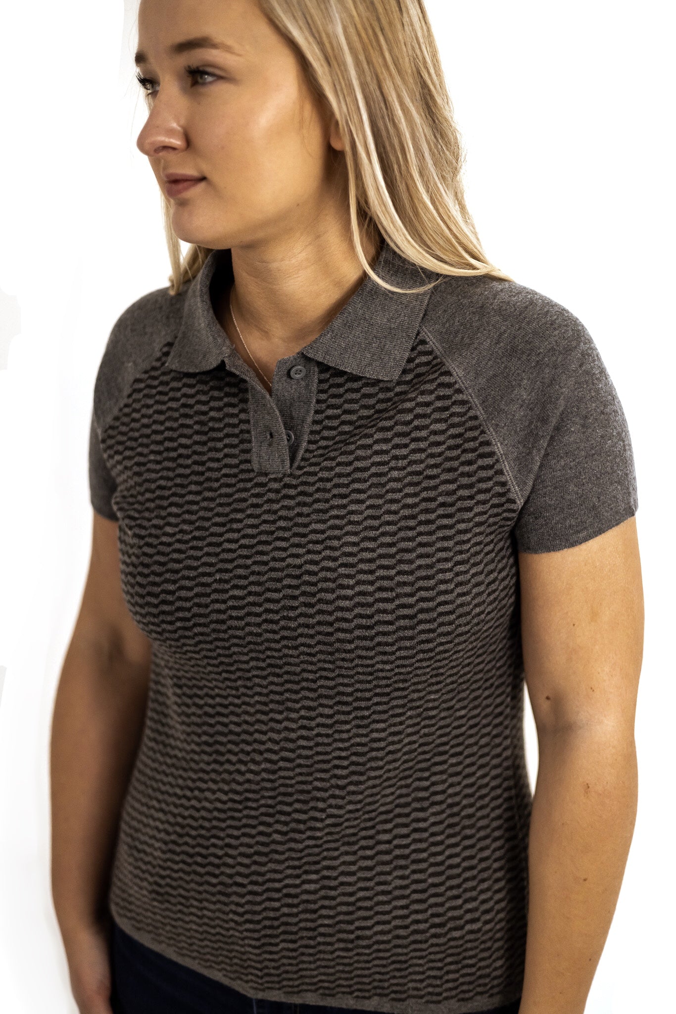 Women's Knit Executive Polo - Grey