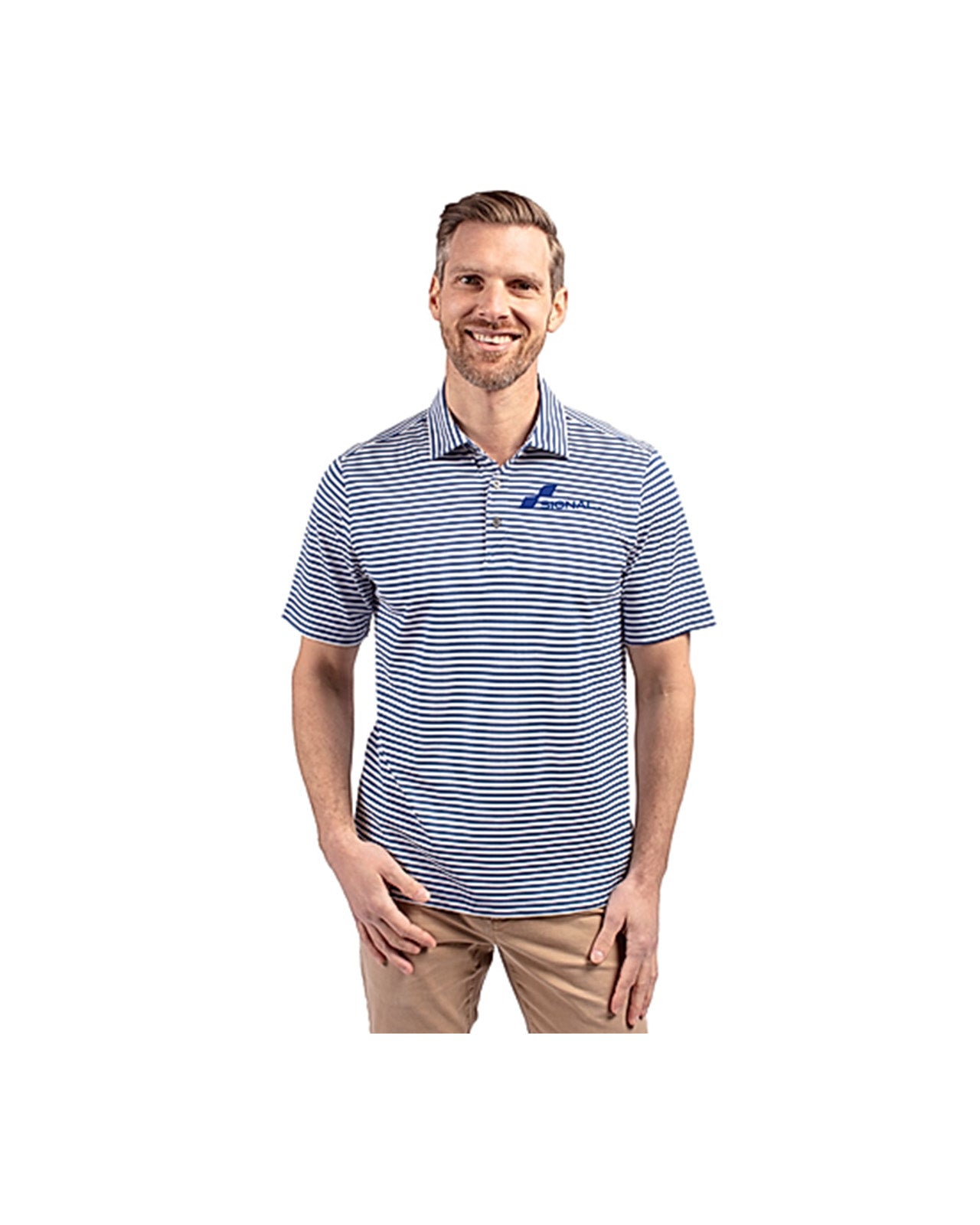 CutterBuck Cutter & Buck Virtue Pique Stripe Recycled Men's Polo