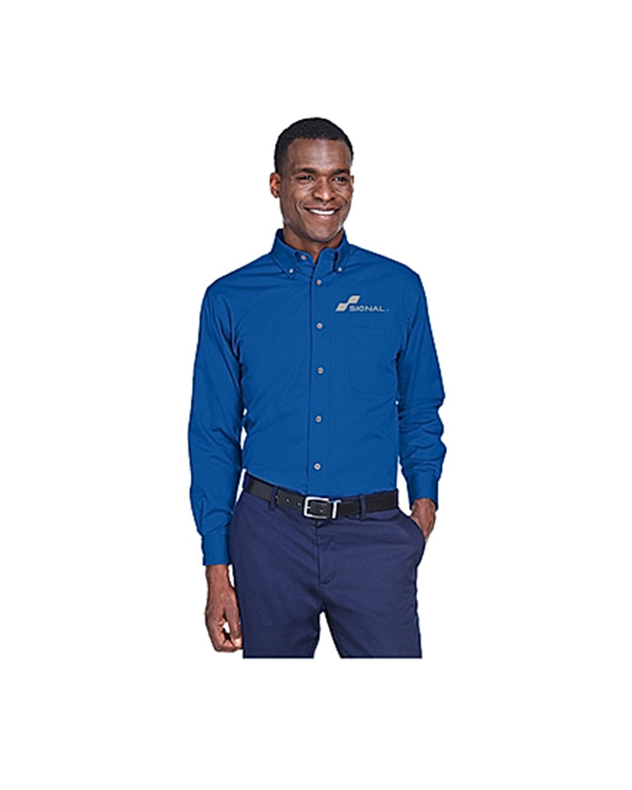 Harriton Men's Easy Blend Long-Sleeve Twill Shirt