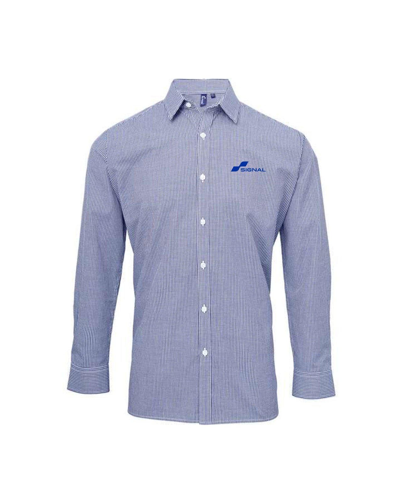 Artisan Collection Men's Microcheck Gingham Long-Sleeve Cotton Shirt