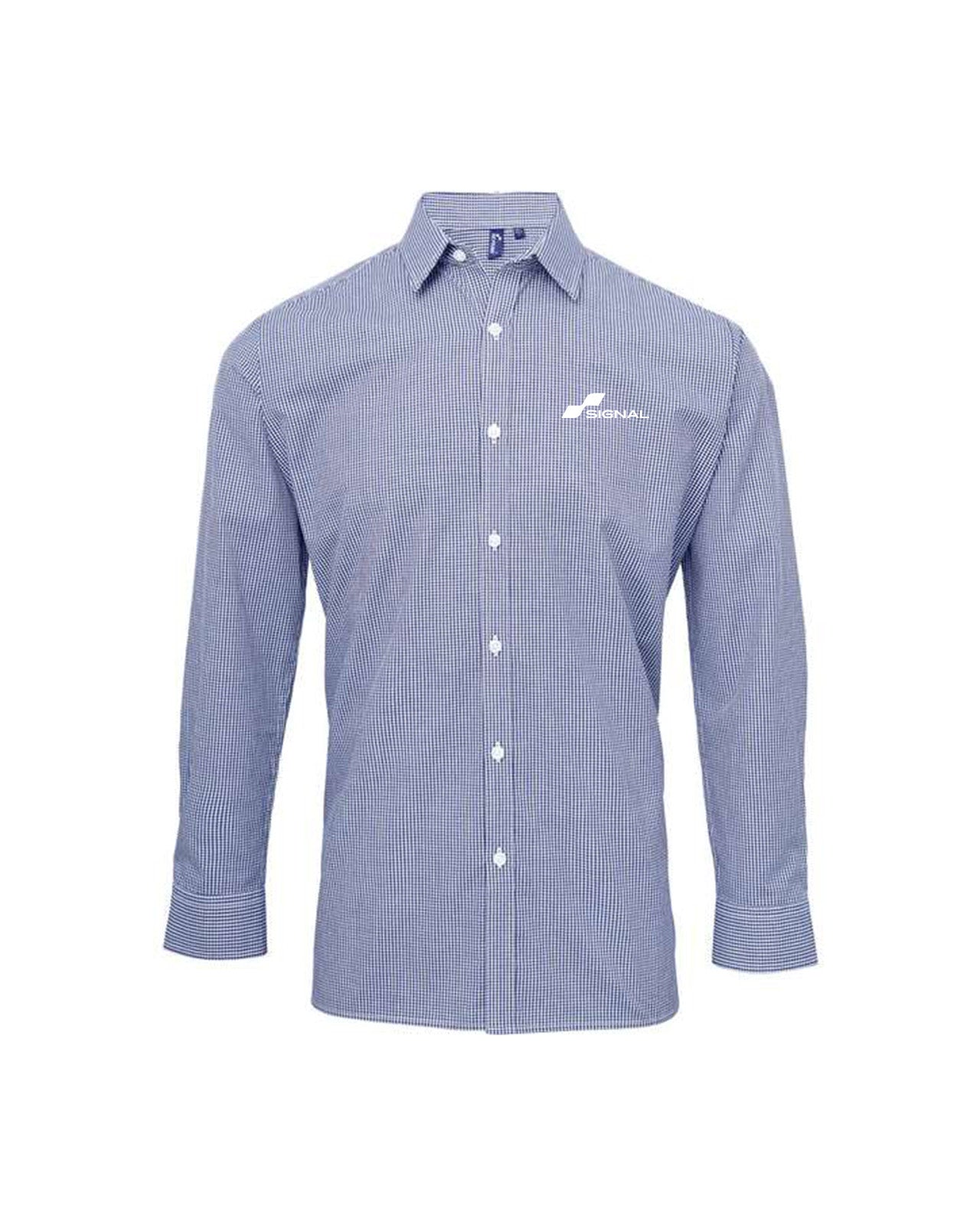Artisan Collection Men's Microcheck Gingham Long-Sleeve Cotton Shirt