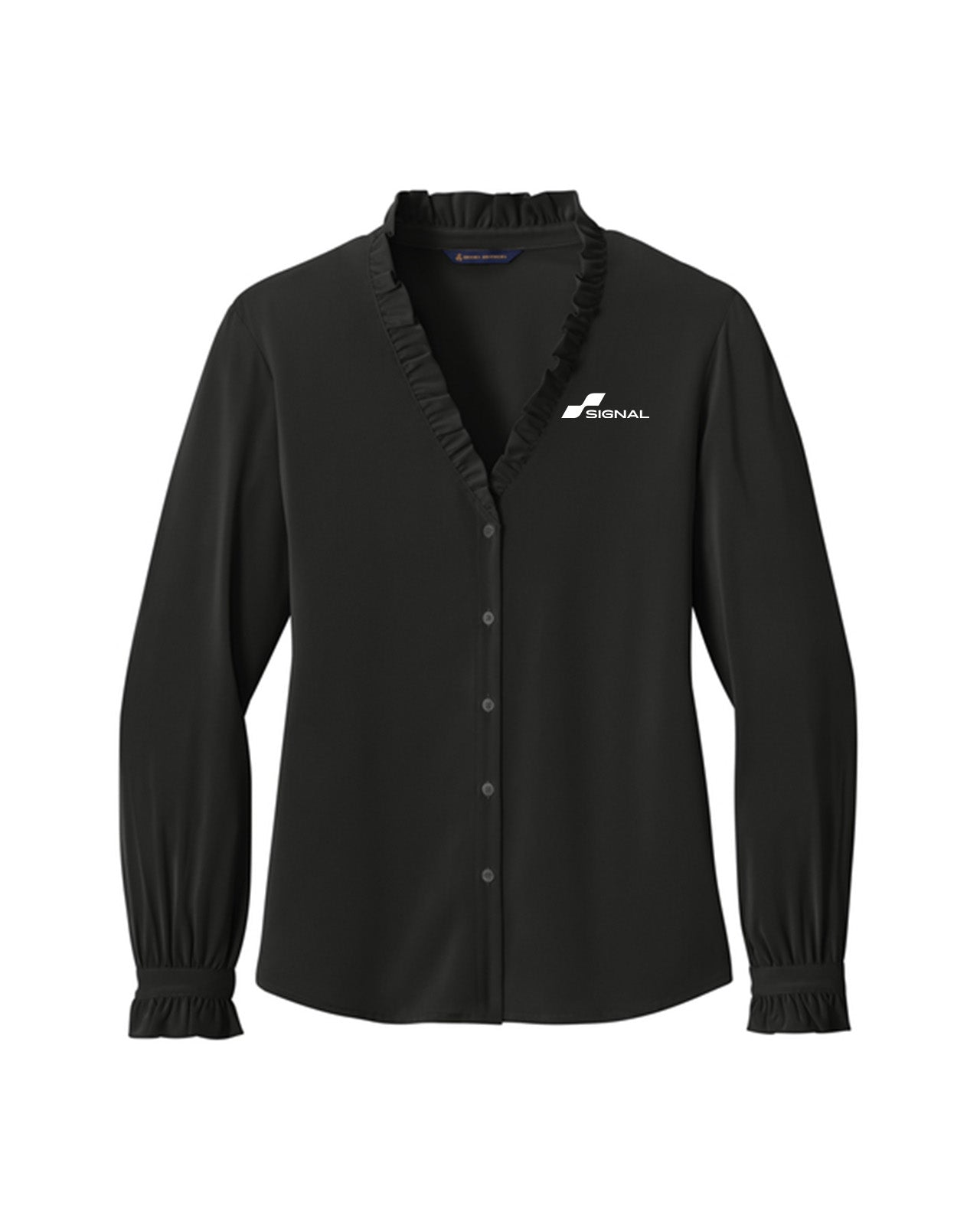 Brooks Brothers Women's Long-Sleeve Ruffle Collar Blouse