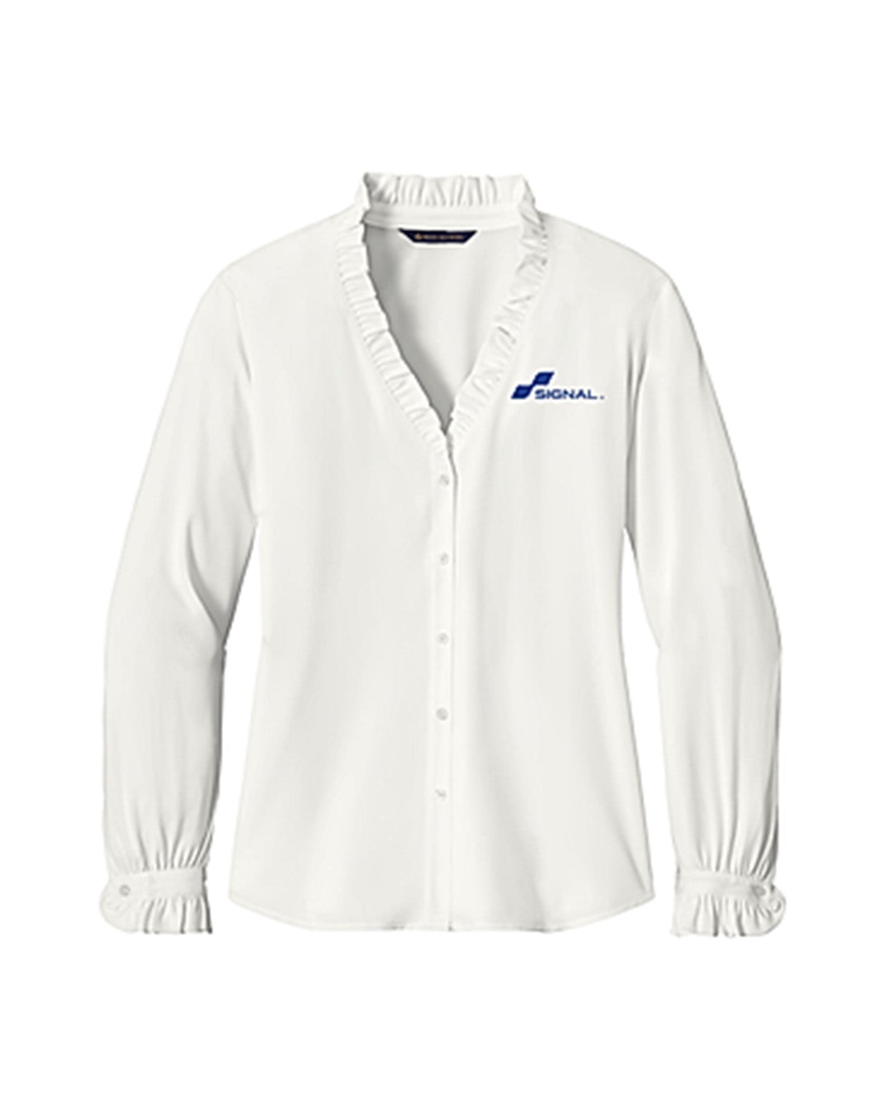 Brooks Brothers Women's Long-Sleeve Ruffle Collar Blouse