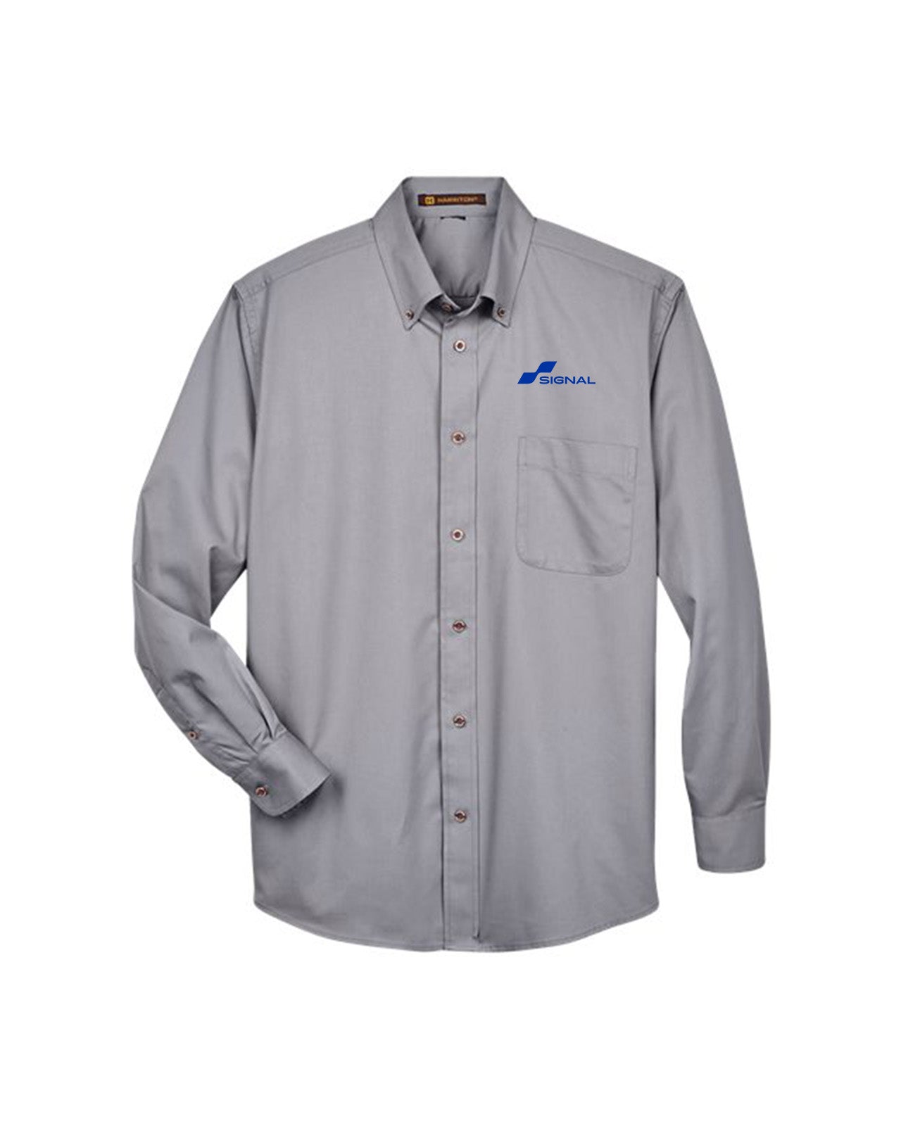 Harriton Men's Easy Blend Long-Sleeve Twill Shirt