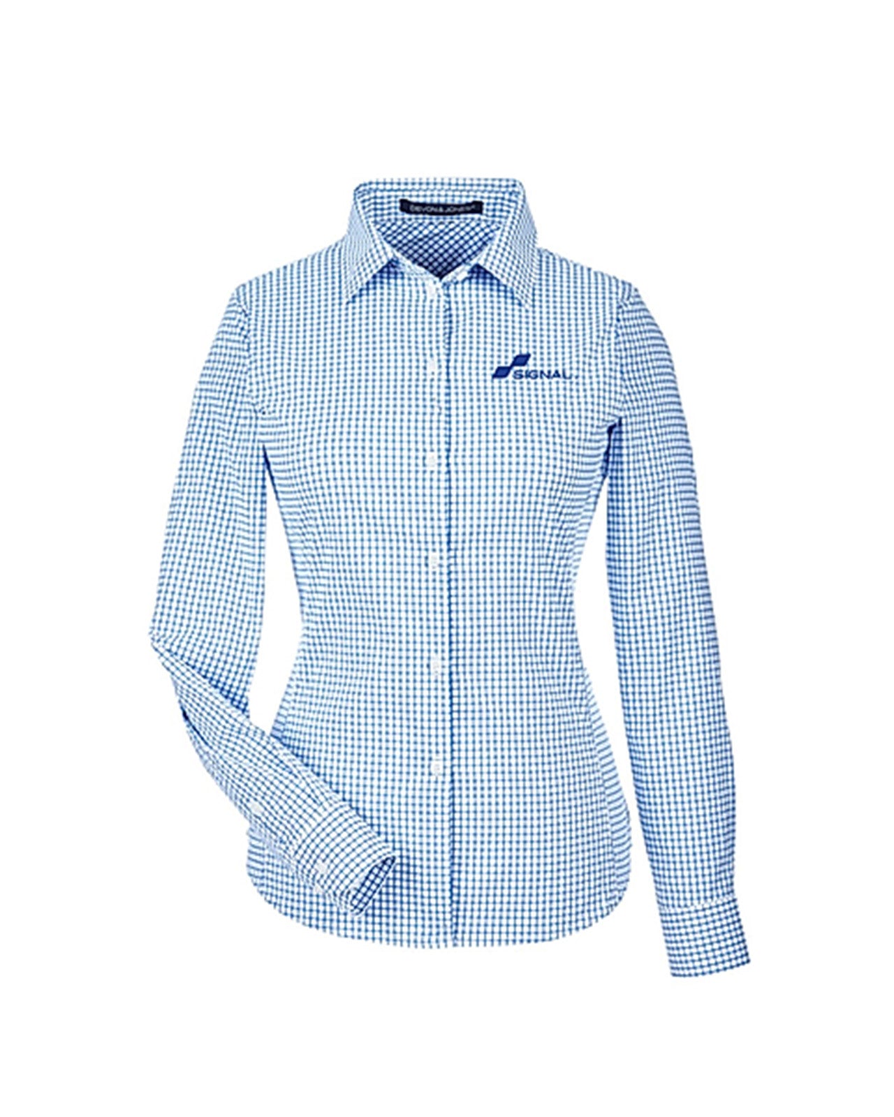 Devon & Jones Crownlux Performance Ladies' Mirco Windowpane Shirt