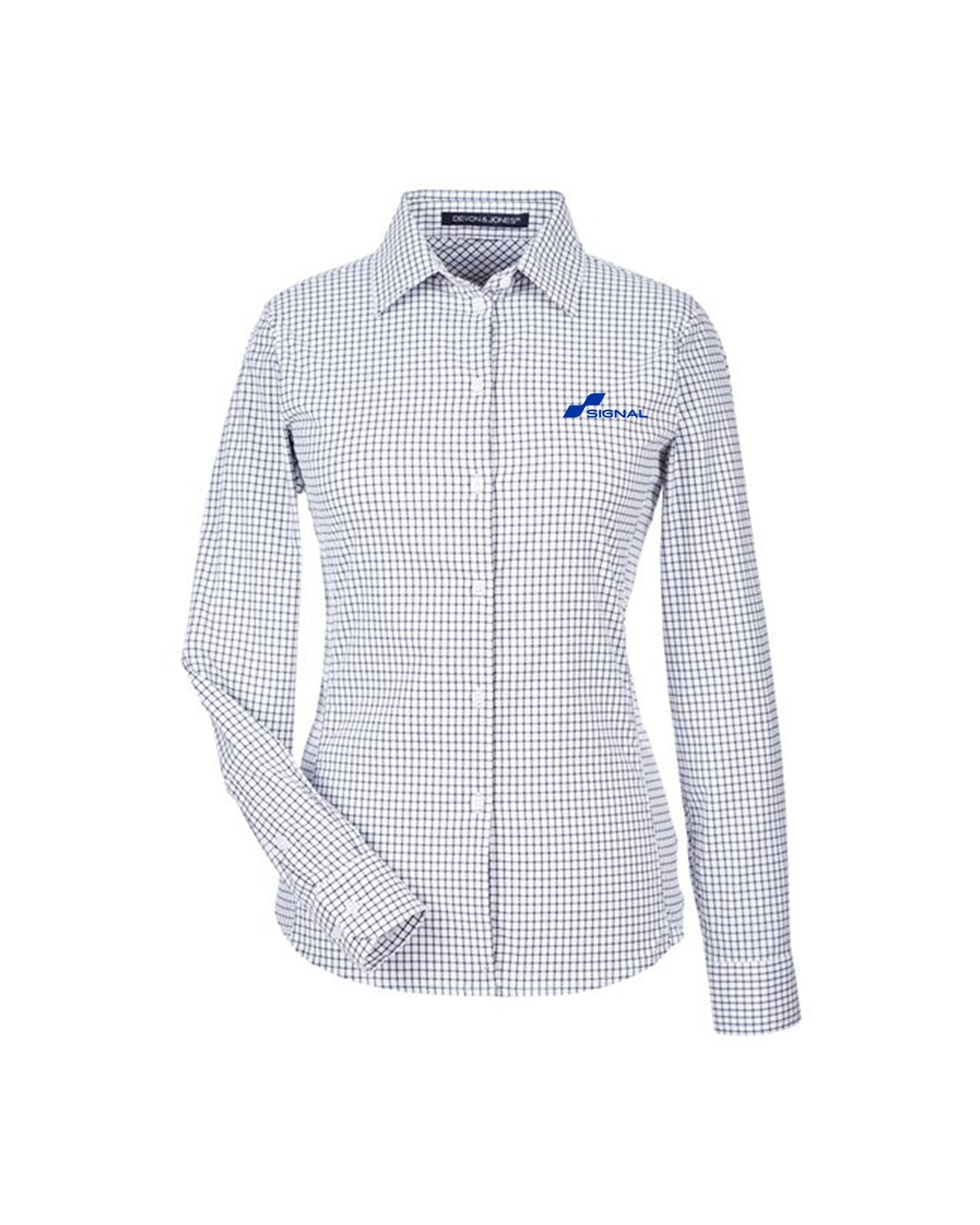 Devon & Jones Crownlux Performance Ladies' Mirco Windowpane Shirt