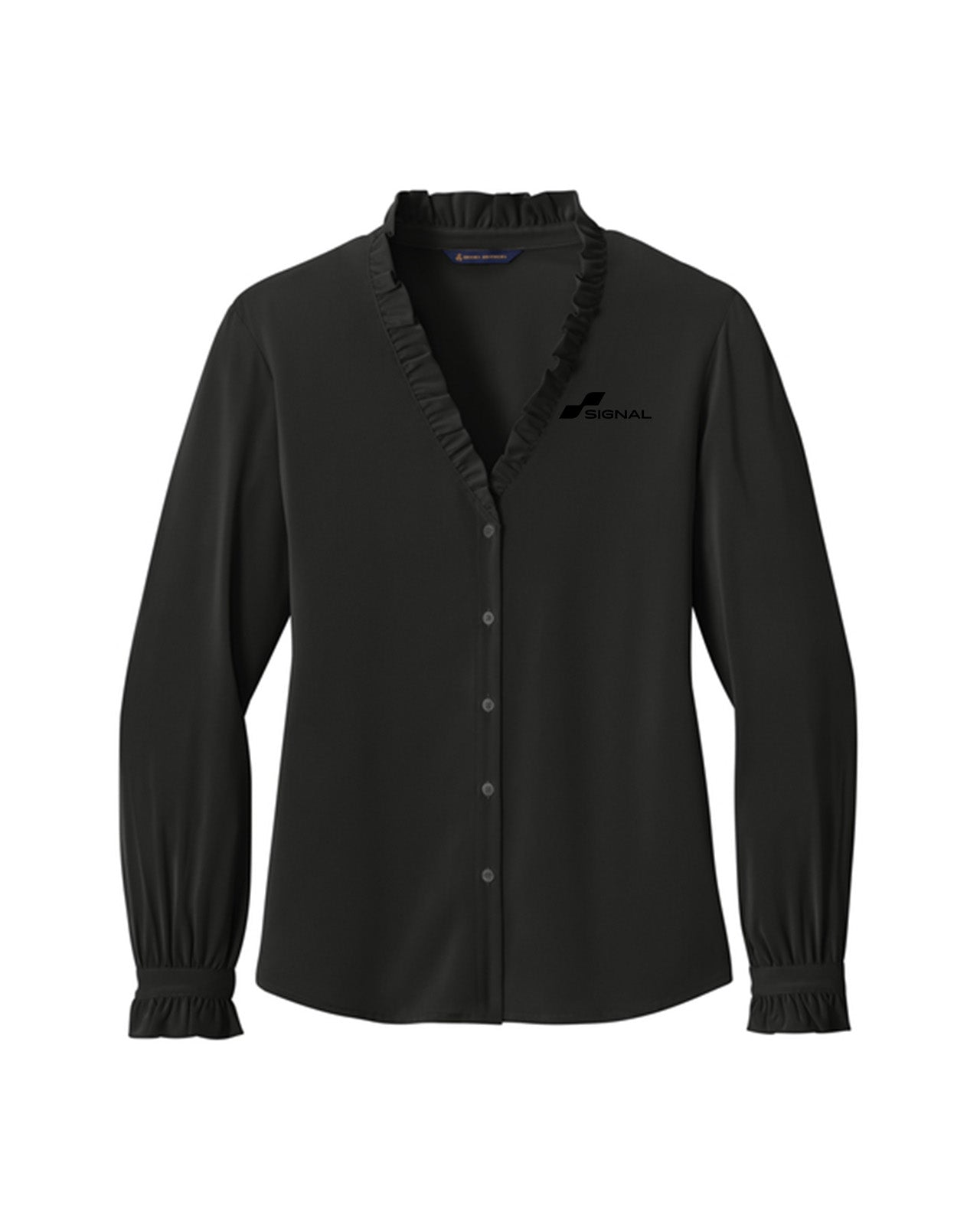 Brooks Brothers Women's Long-Sleeve Ruffle Collar Blouse