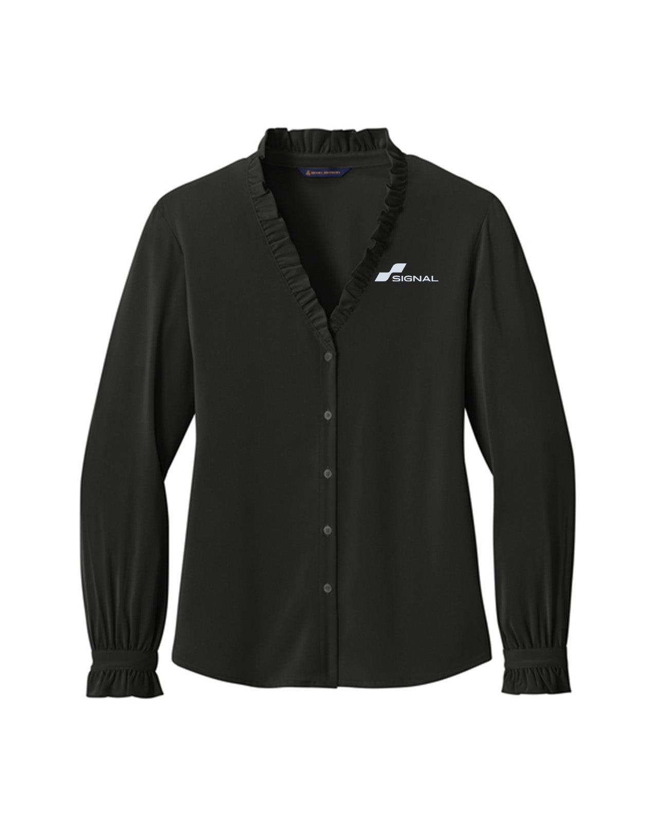 Brooks Brothers Women's Long-Sleeve Ruffle Collar Blouse