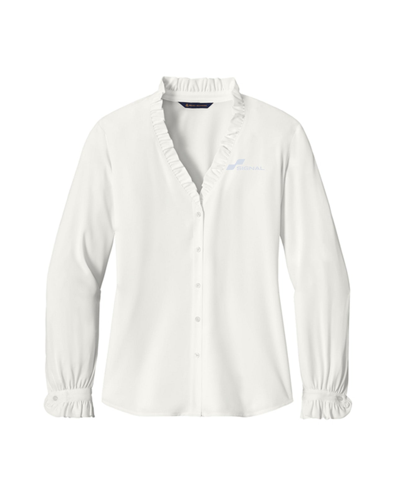Brooks Brothers Women's Long-Sleeve Ruffle Collar Blouse
