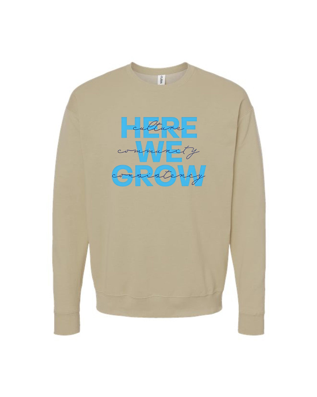 Custom Branded Crewneck Sweatshirt - Sand
