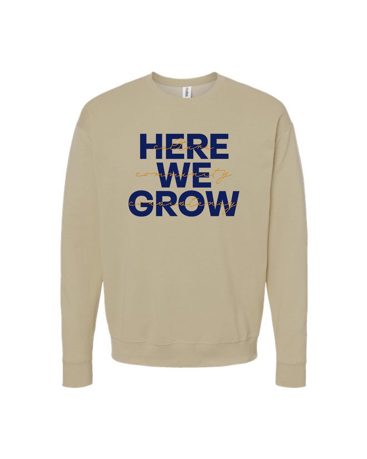 Custom Branded Crewneck Sweatshirt - Sand