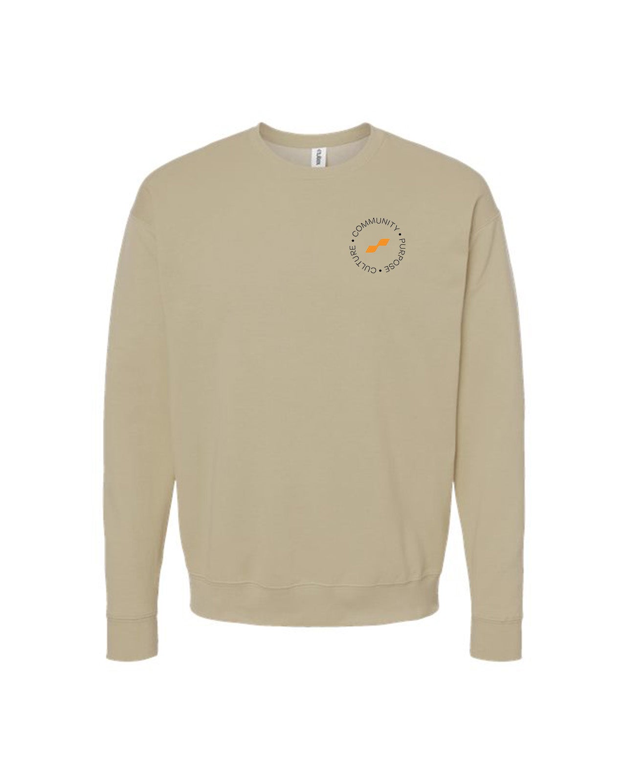 Custom Branded Crewneck Sweatshirt - Sand
