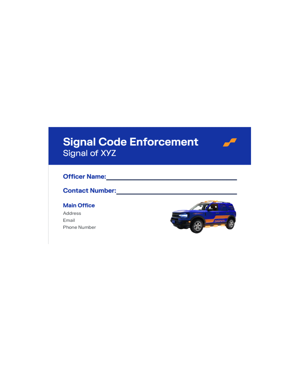 Flyer Code Enforcement Signal Code Enforcement Card