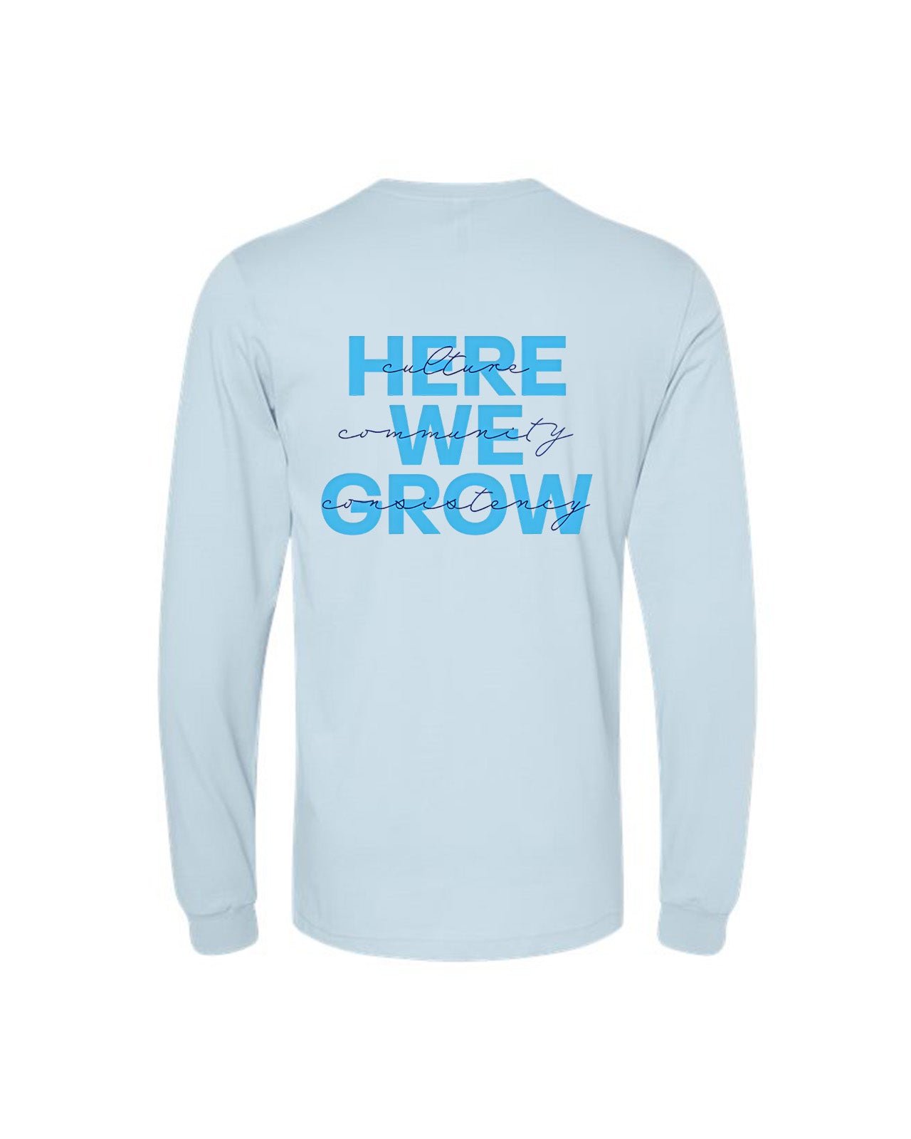 Custom Branded Long Sleeve Tee - Baby Blue