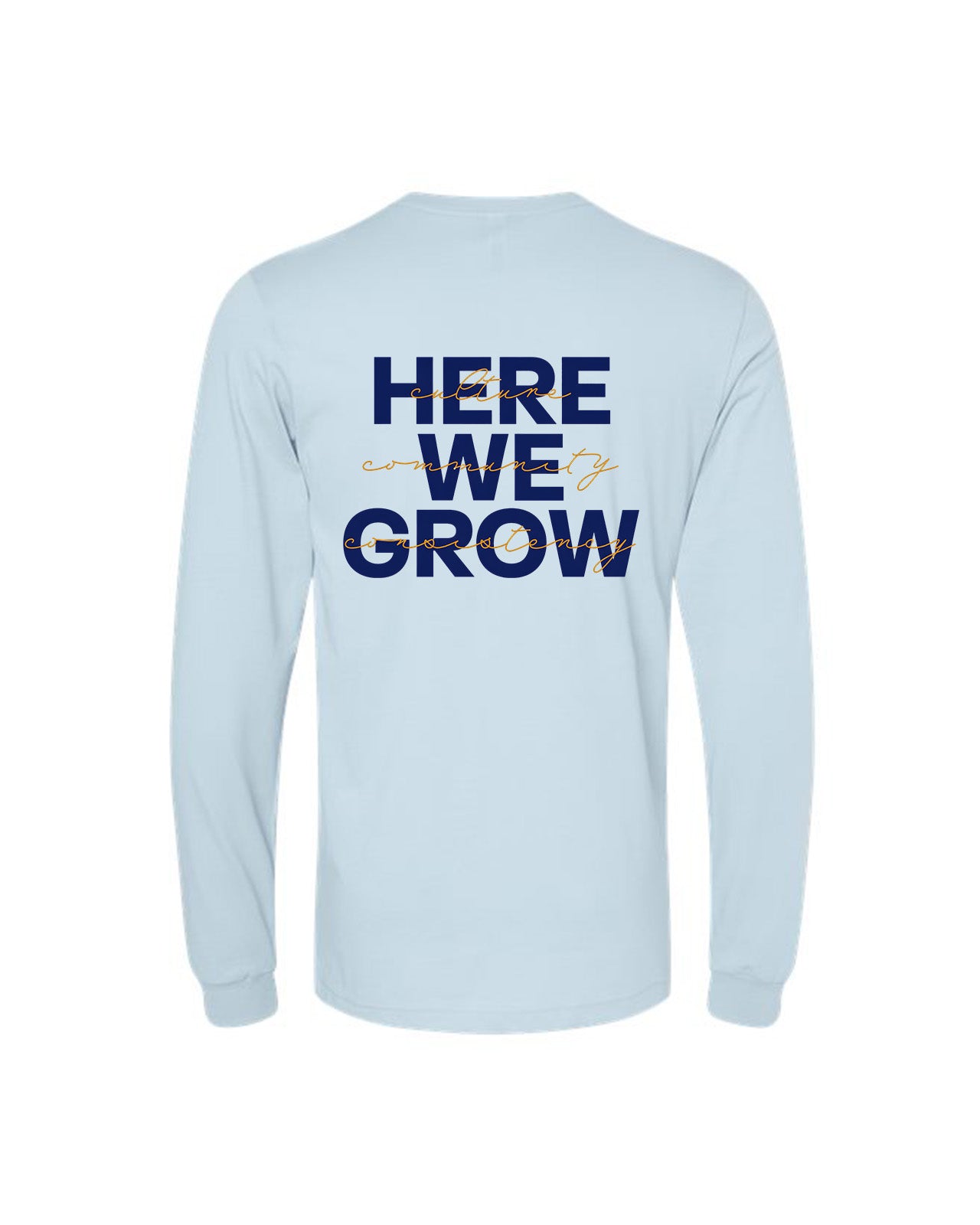 Custom Branded Long Sleeve Tee - Baby Blue
