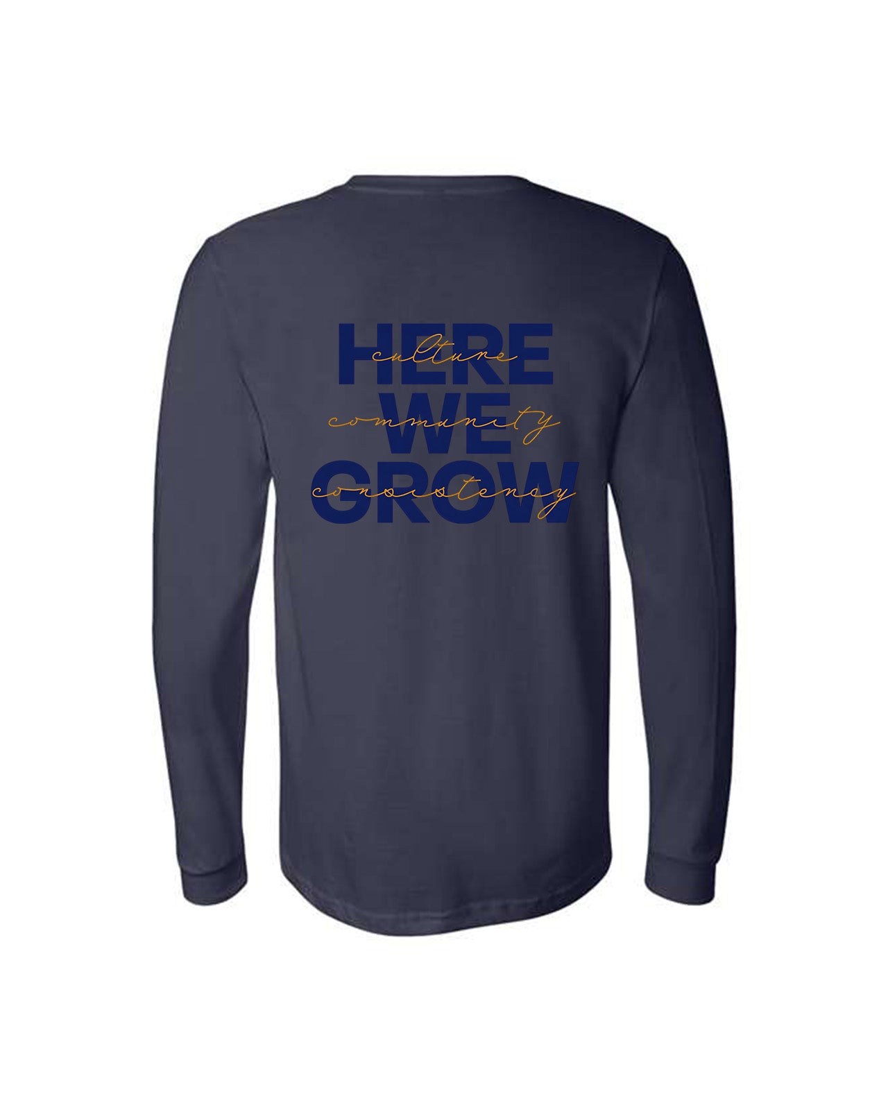 Custom Branded Long Sleeve Tee - Navy