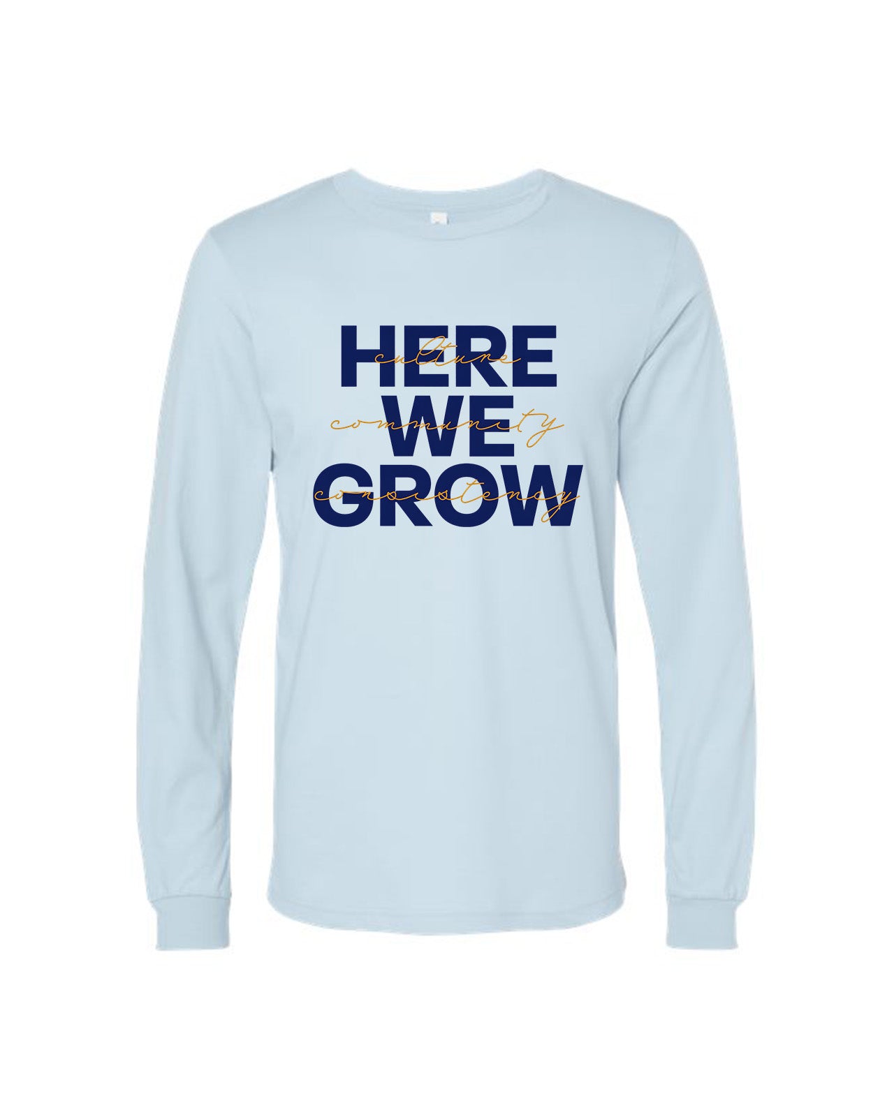 Custom Branded Long Sleeve Tee - Baby Blue