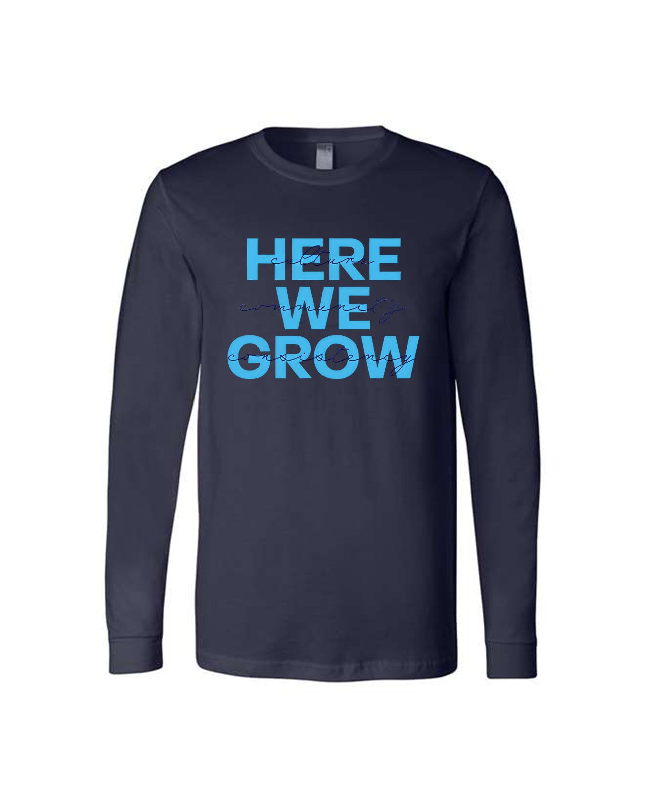 Custom Branded Long Sleeve Tee - Navy