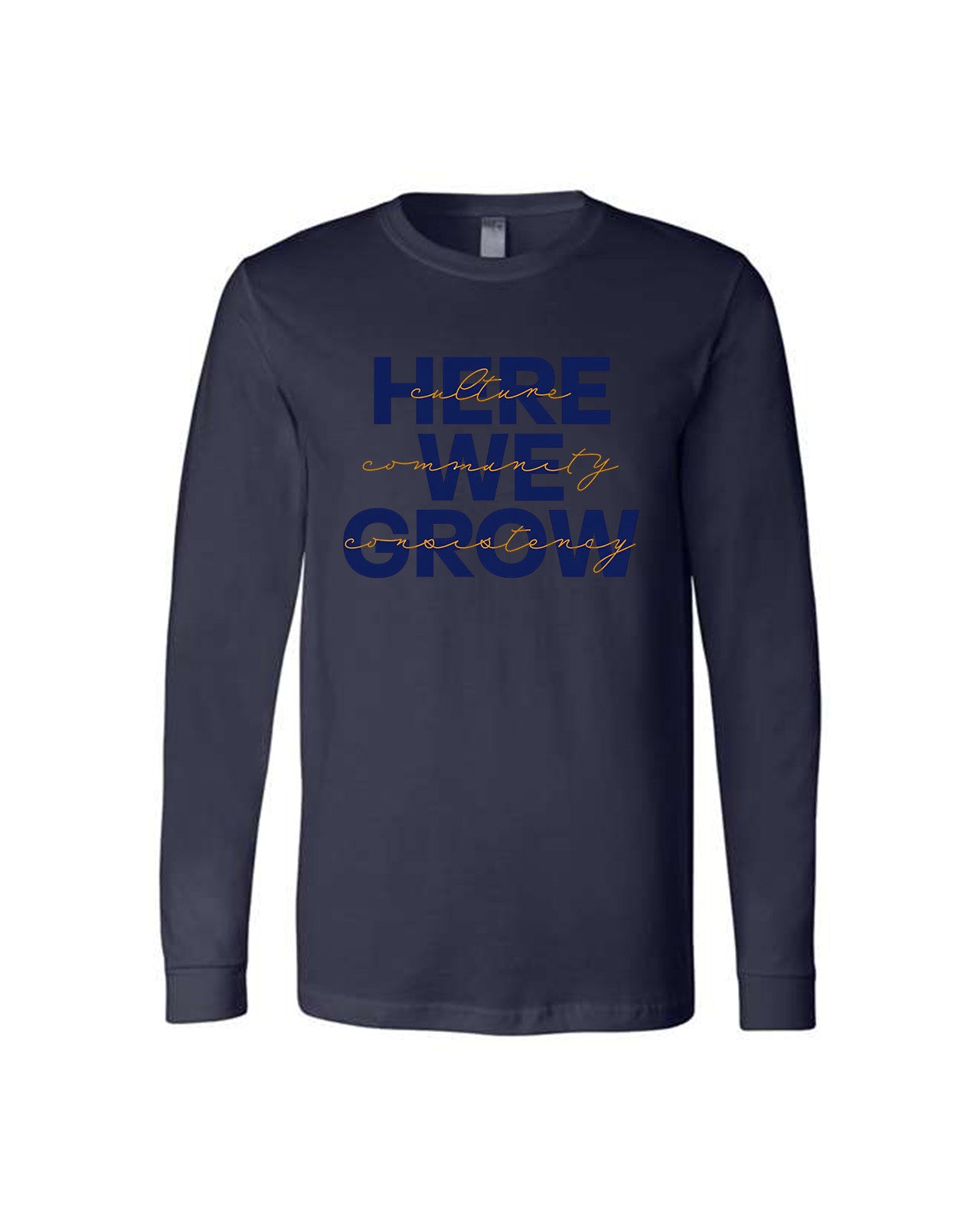 Custom Branded Long Sleeve Tee - Navy