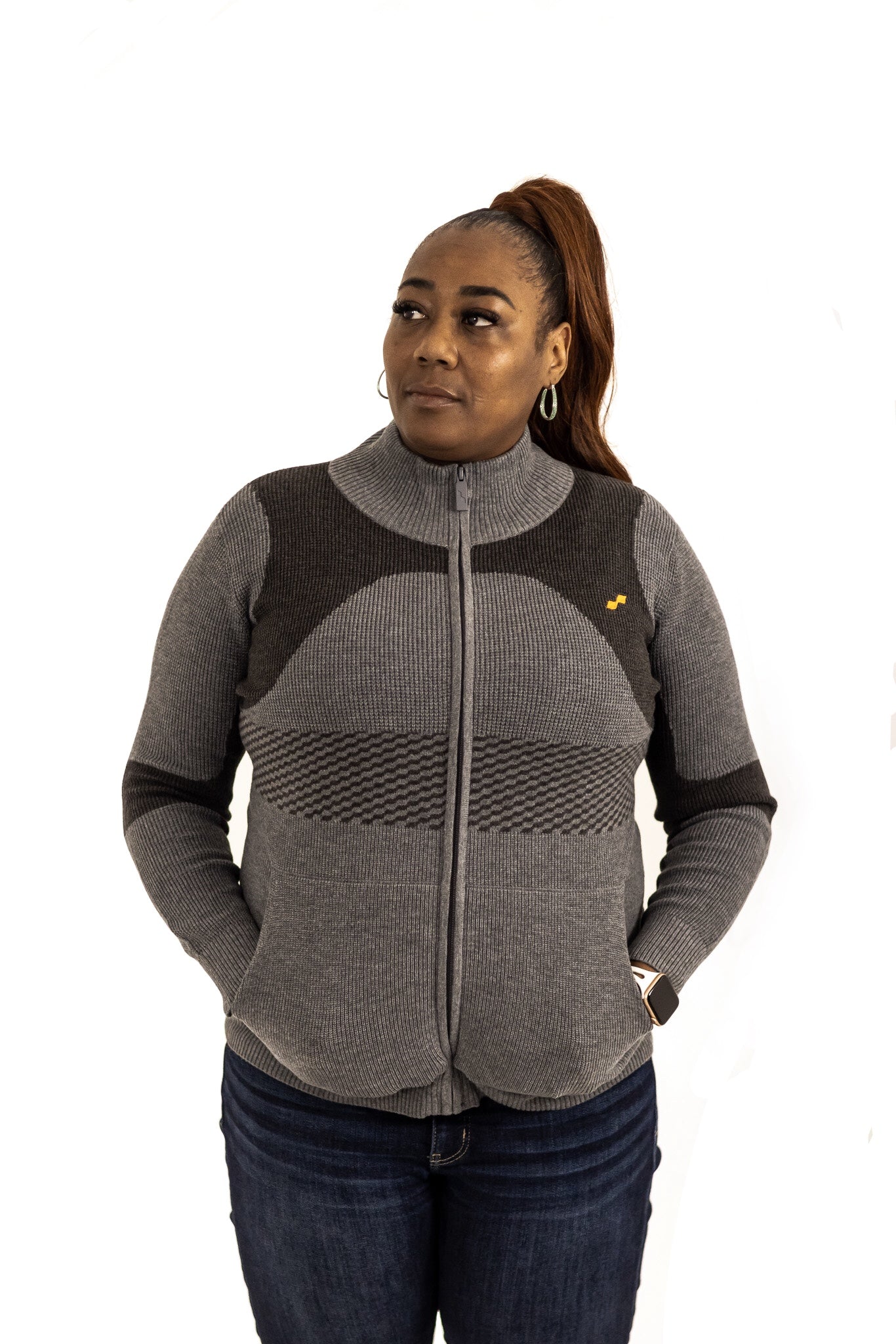 Womens Full Zip Sweater