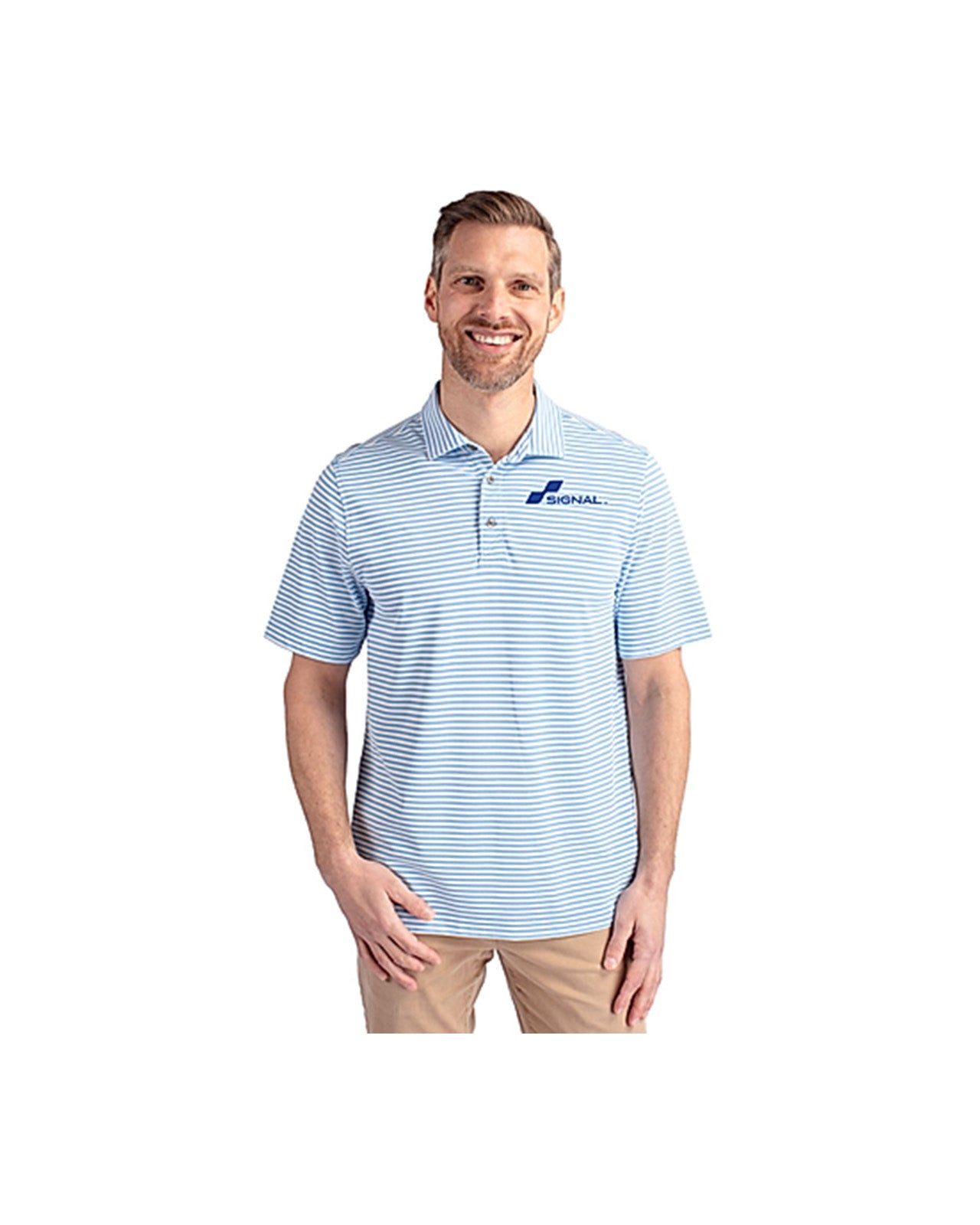 CutterBuck Cutter & Buck Virtue Pique Stripe Recycled Men's Polo