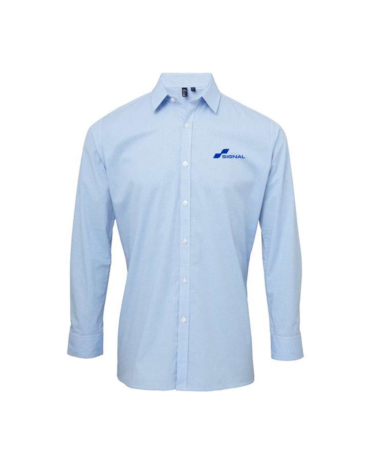 Artisan Collection Men's Microcheck Gingham Long-Sleeve Cotton Shirt