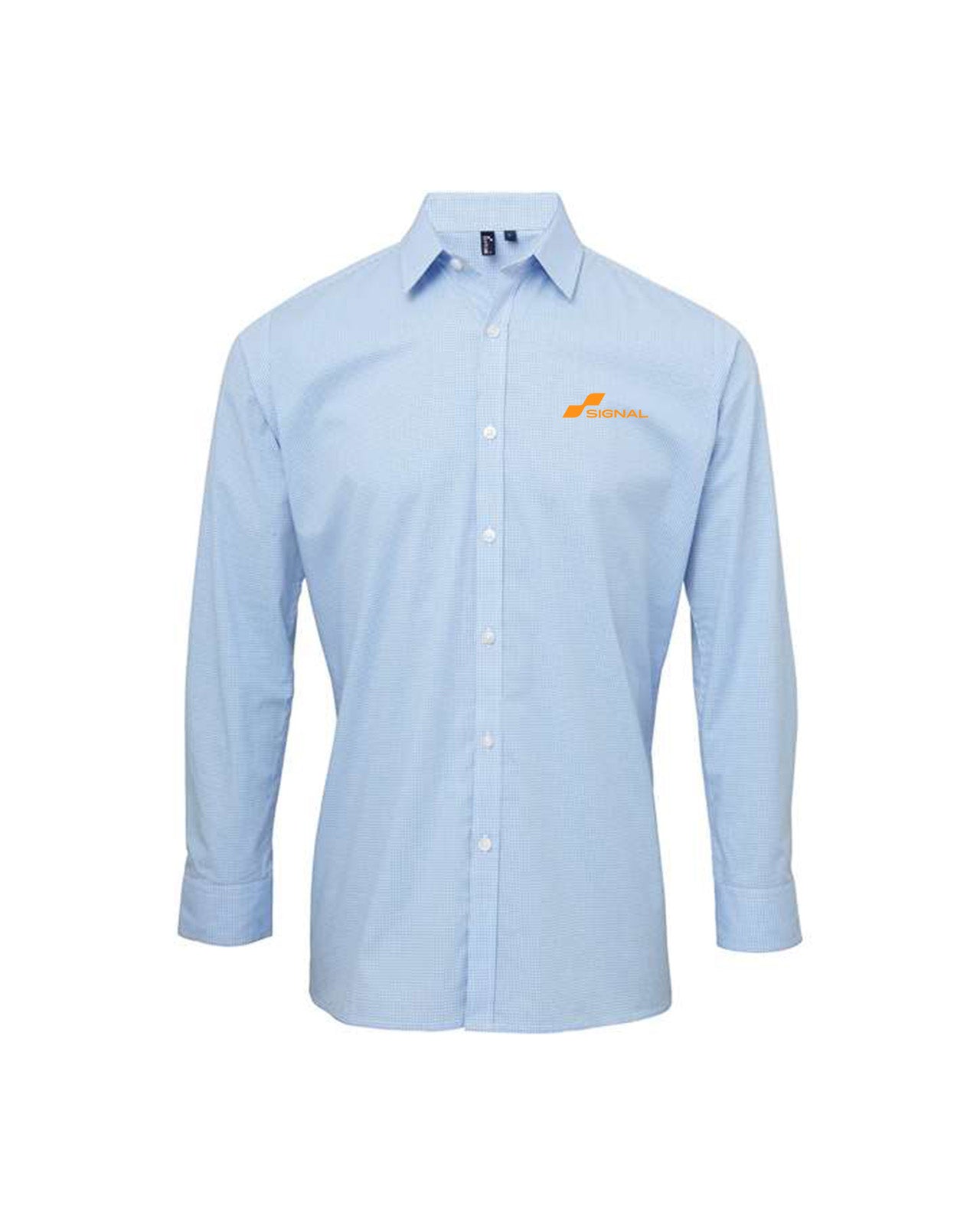 Artisan Collection Men's Microcheck Gingham Long-Sleeve Cotton Shirt