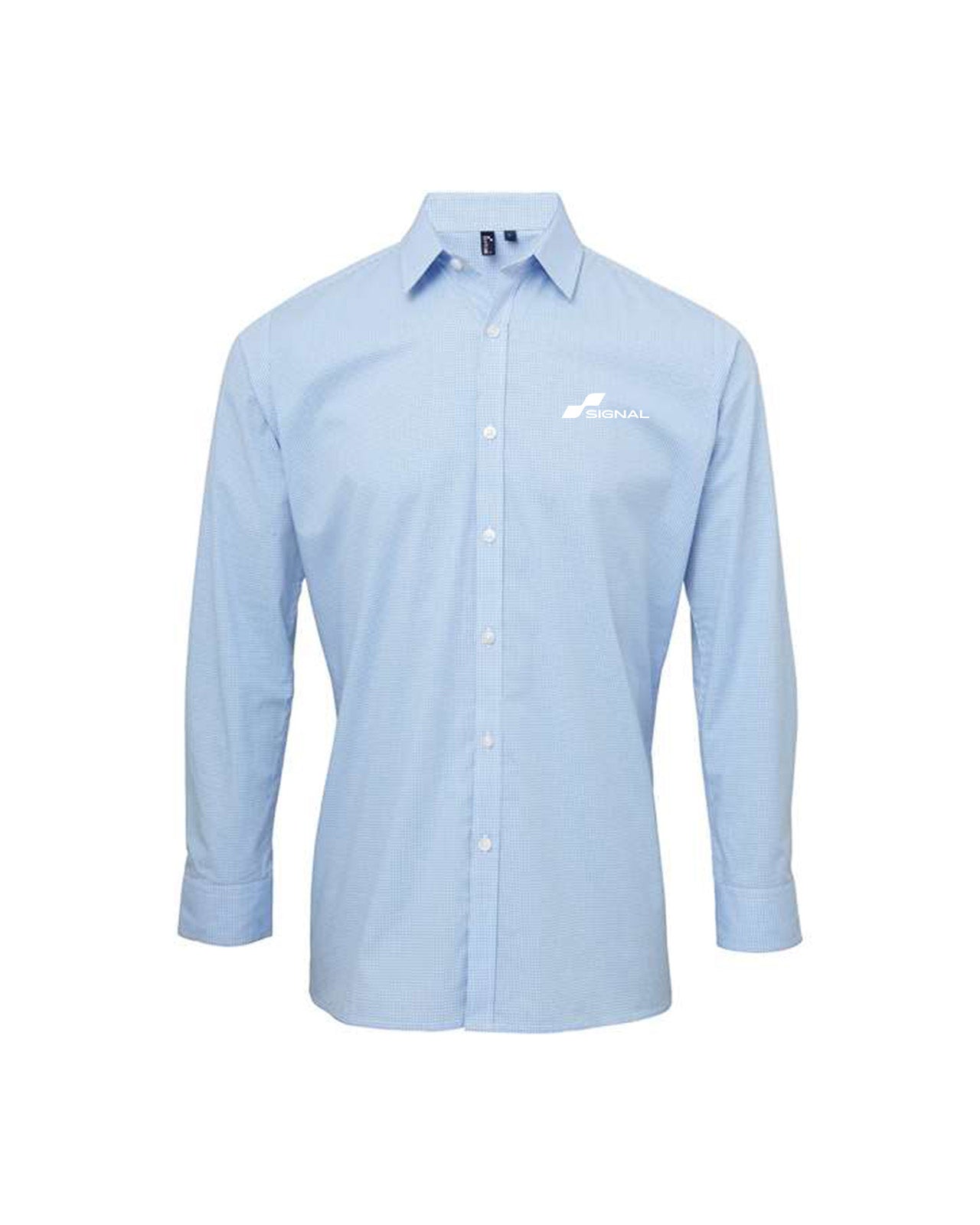 Artisan Collection Men's Microcheck Gingham Long-Sleeve Cotton Shirt