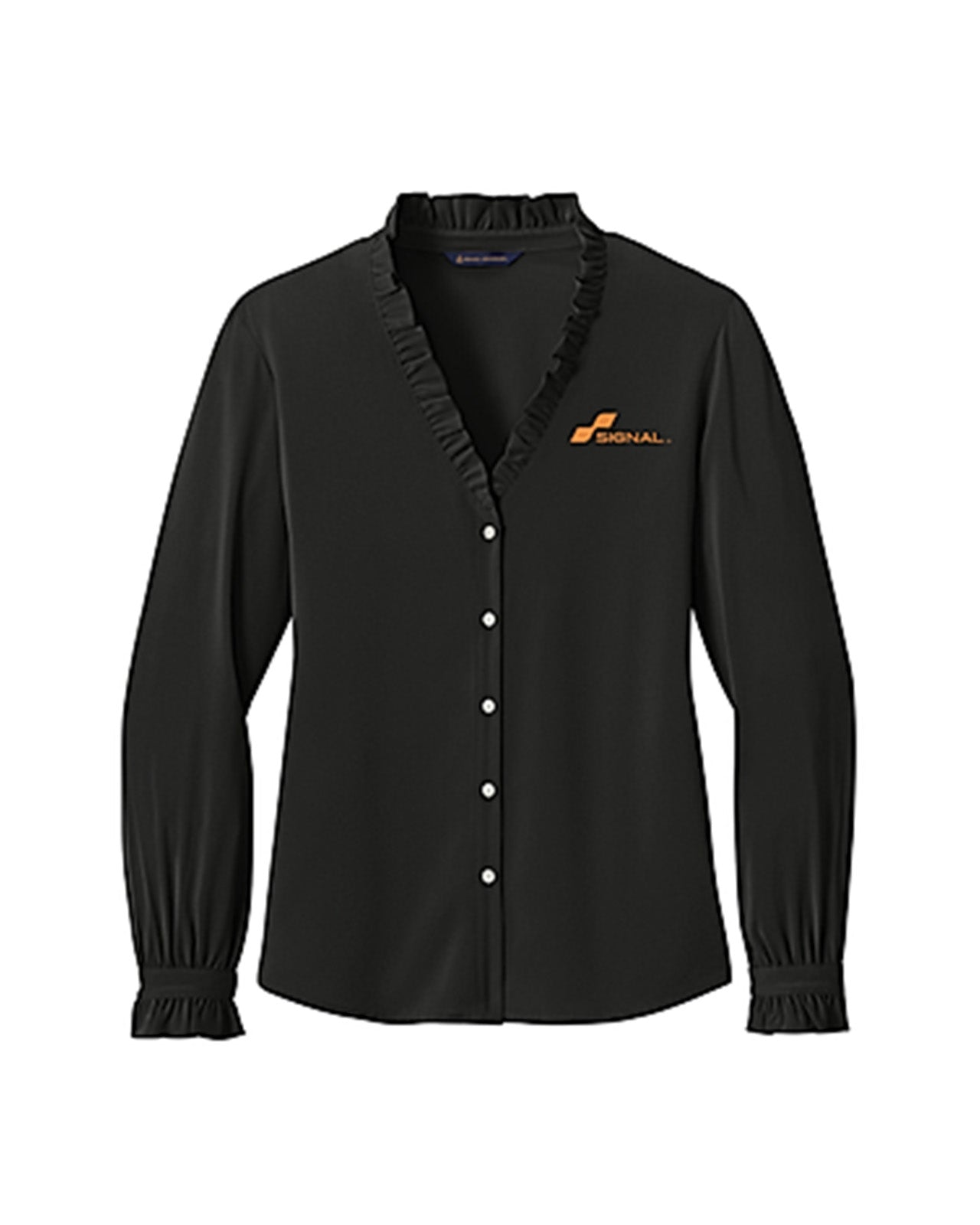 Brooks Brothers Women's Long-Sleeve Ruffle Collar Blouse