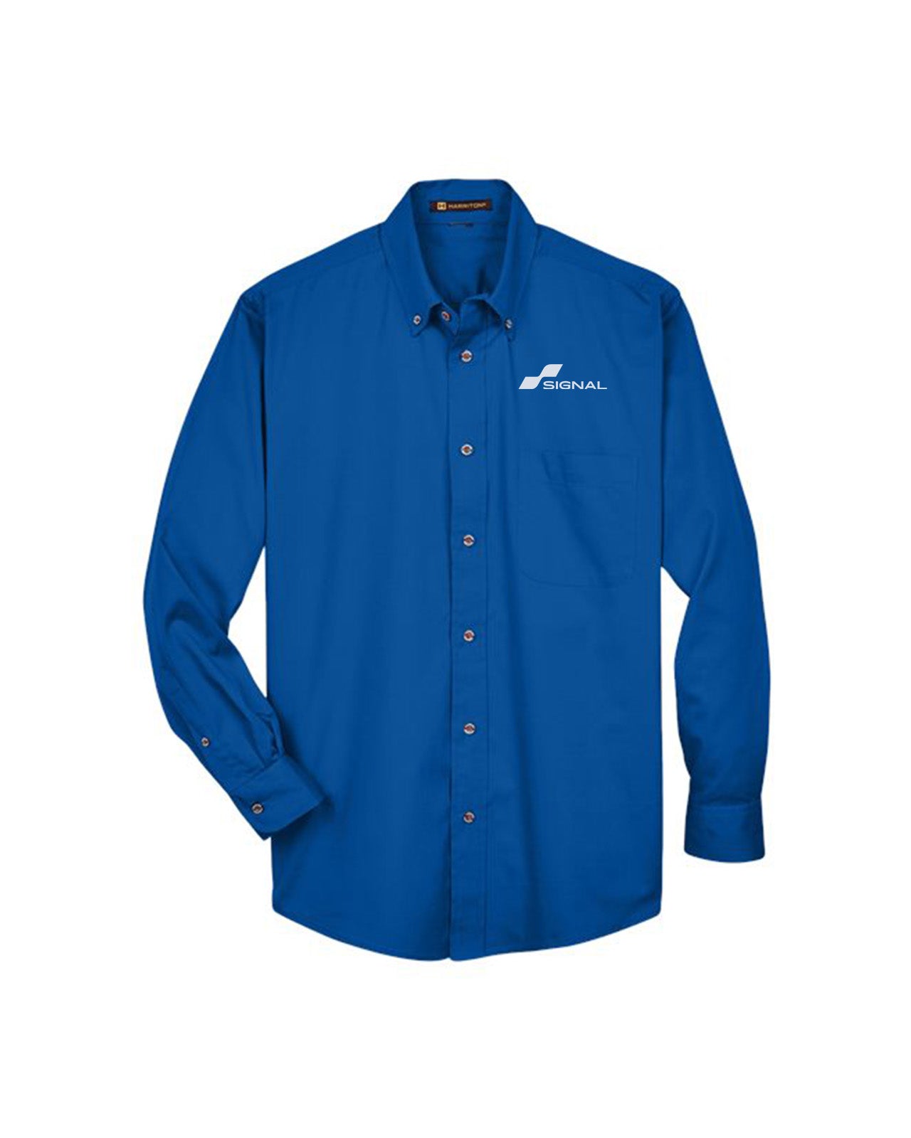 Harriton Men's Easy Blend Long-Sleeve Twill Shirt
