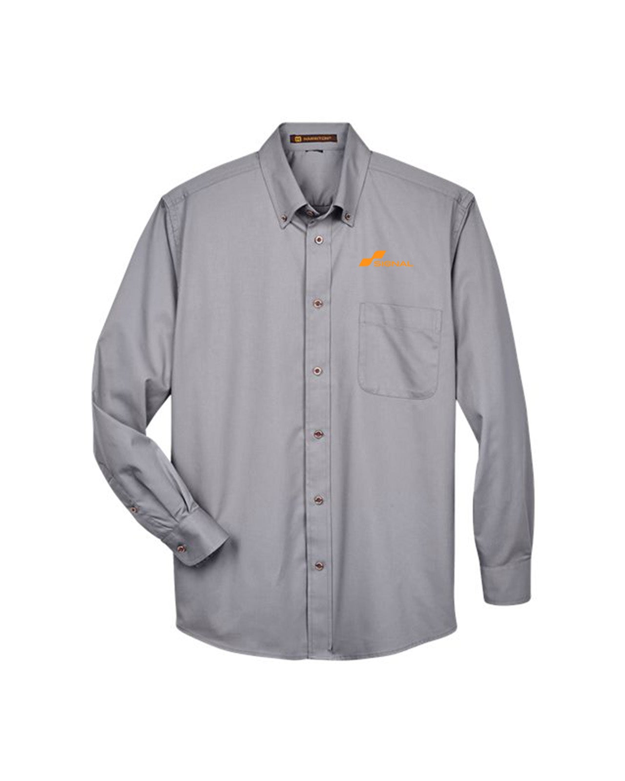Harriton Men's Easy Blend Long-Sleeve Twill Shirt