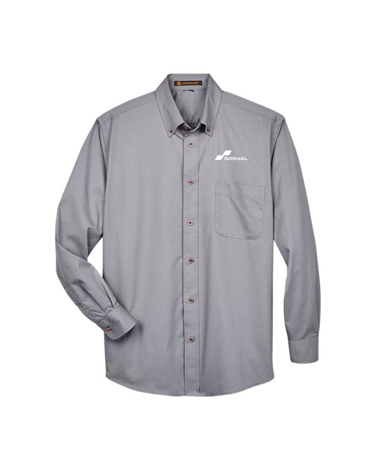 Harriton Men's Easy Blend Long-Sleeve Twill Shirt