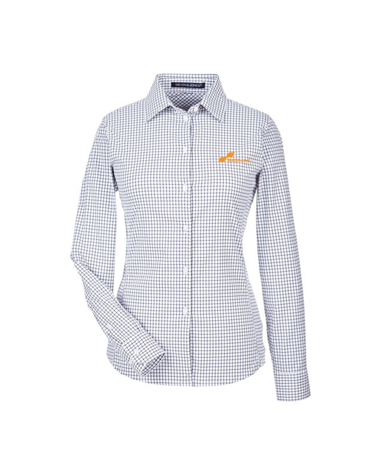 Devon & Jones Crownlux Performance Ladies' Mirco Windowpane Shirt