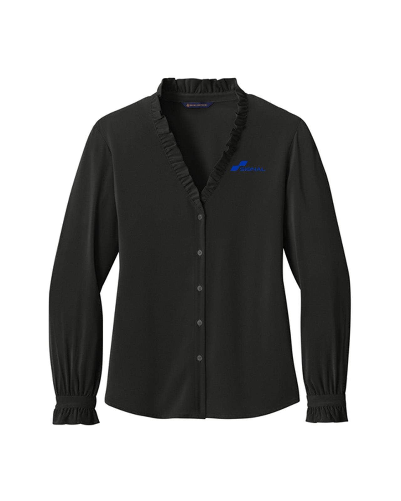 Brooks Brothers Women's Long-Sleeve Ruffle Collar Blouse