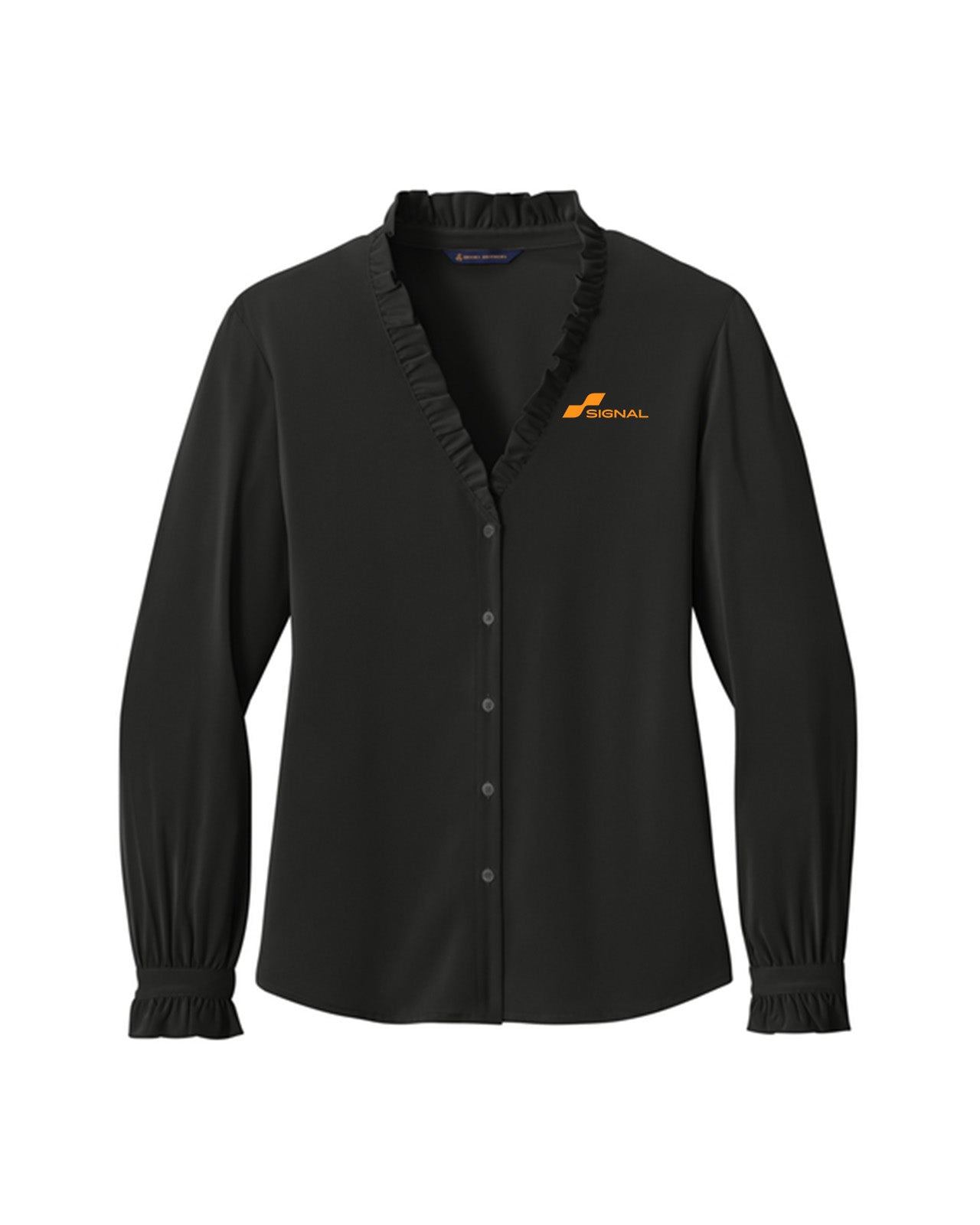 Brooks Brothers Women's Long-Sleeve Ruffle Collar Blouse