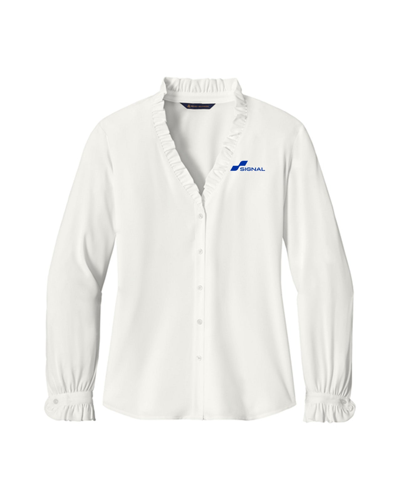 Brooks Brothers Women's Long-Sleeve Ruffle Collar Blouse