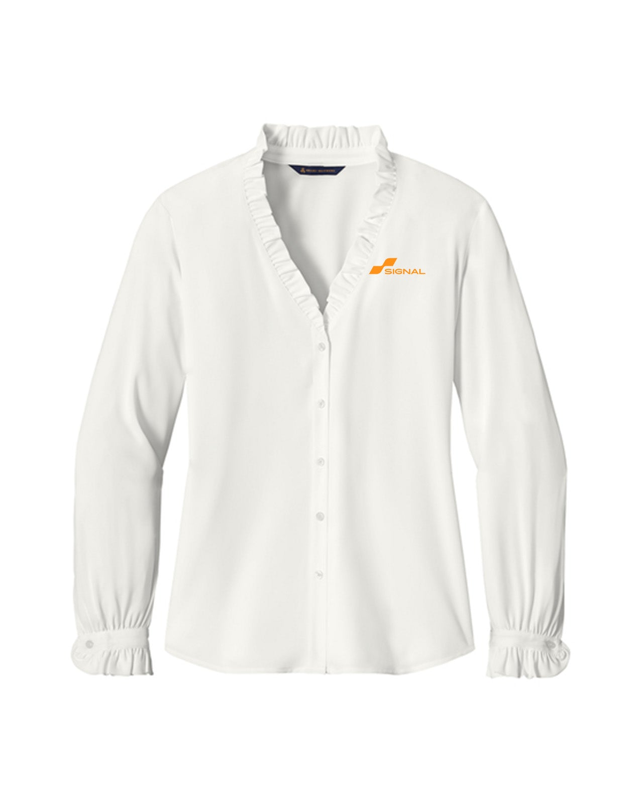Brooks Brothers Women's Long-Sleeve Ruffle Collar Blouse