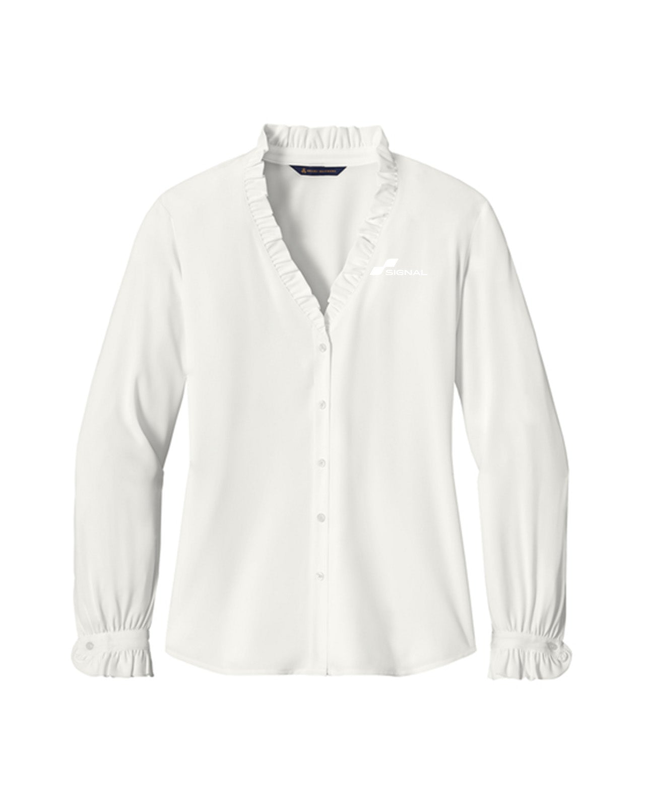 Brooks Brothers Women's Long-Sleeve Ruffle Collar Blouse